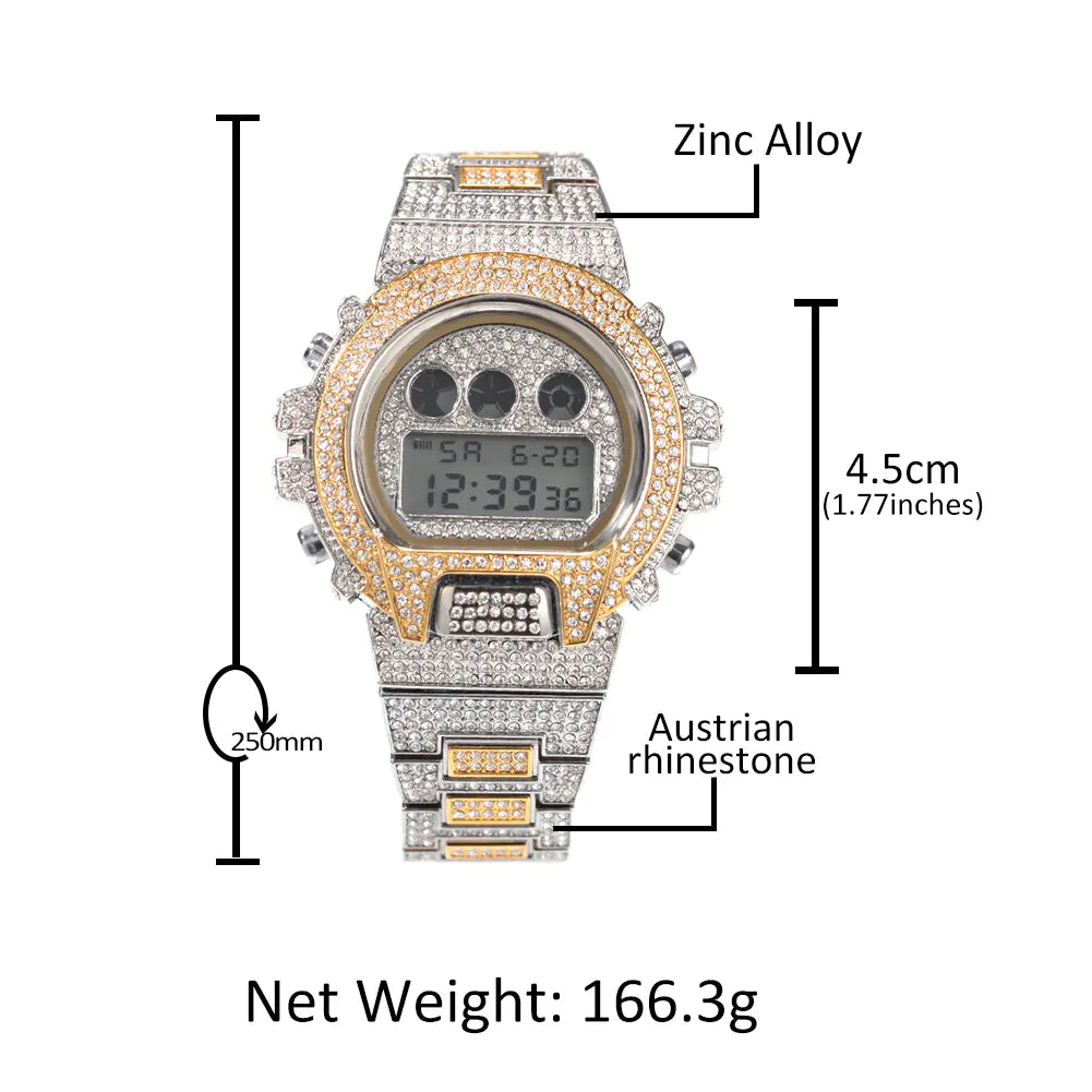 Luxury Diamond-Studded Hip Hop Men's Watch
