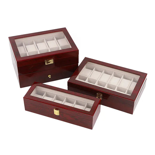 Luxury Wooden Watch Box – Dual Layer Storage for 10-20 Watches