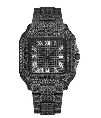 Iced Moissanite Bust Down Watch – Unisex Hip Hop Style