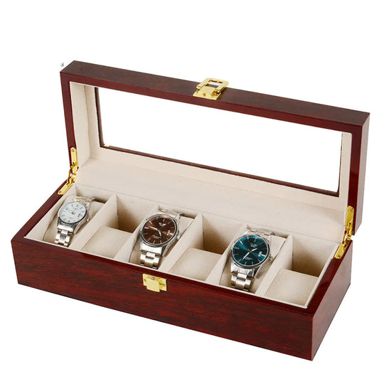 Luxury Wooden Watch Box – Dual Layer Storage for 10-20 Watches