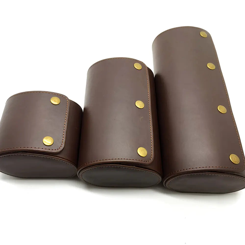 Vintage PU Leather Watch Storage Box – Holds 1–3 Watches