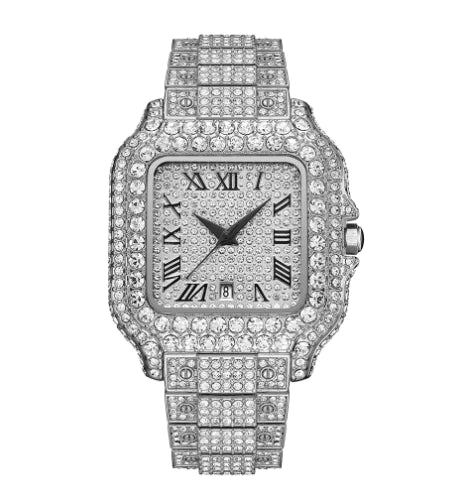 Iced Moissanite Bust Down Watch – Unisex Hip Hop Style