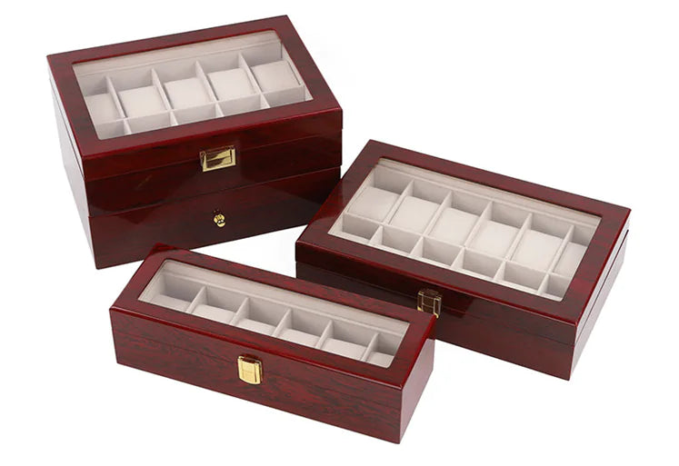 Luxury Wooden Watch Box – Dual Layer Storage for 10-20 Watches